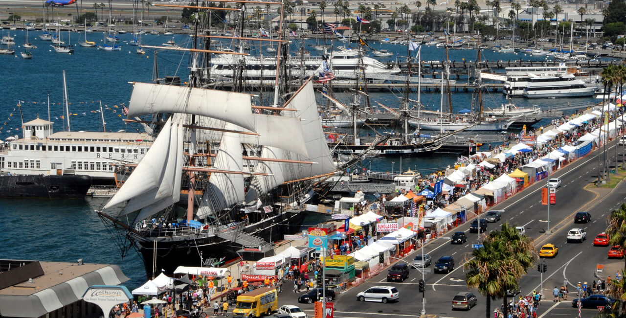 big yacht in san diego bay